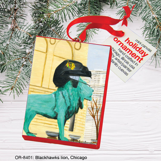 Blackhawks Lion, Chicago, Ornament (OR-8401), Front, printedcanvas.com