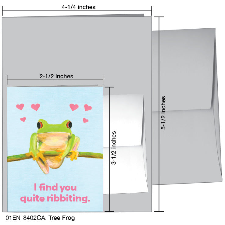 Tree Frog, Greeting Card (8402CA), Enclosure Card, www.printedcanvas.com