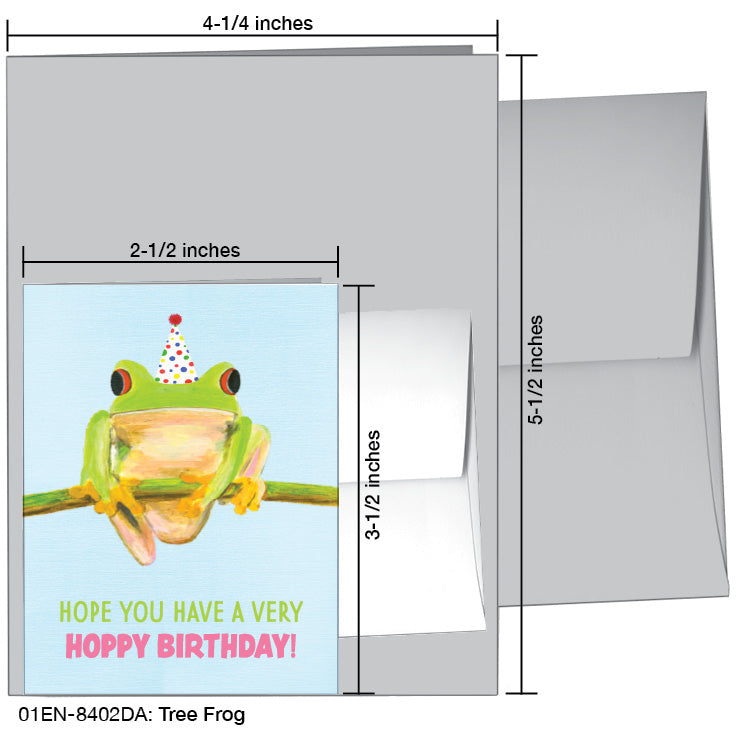 Tree Frog, Greeting Card (8402DA), Enclosure, www.printedcanvas.com