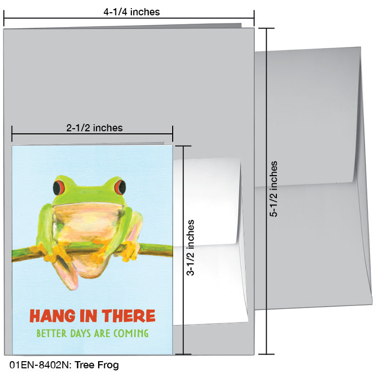Tree Frog, Greeting Card (8402N), Enclosure Card, www.printedcanvas.com