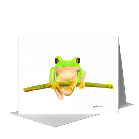 Tree Frog, Greeting Card (#8402P) A2 Card Front, www.printedcanvas.com
