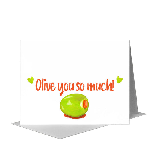 Olive Single, Greeting Card (#8404A) A2 Card Front, www.printedcanvas.com