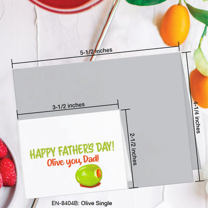 Olive Single, Greeting Card (8404B), Enclosure, www.printedcanvas.com