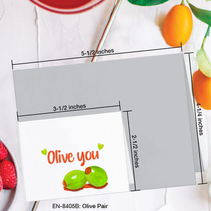 Olive Pair, Greeting Card (8405B), Enclosure, www.printedcanvas.com