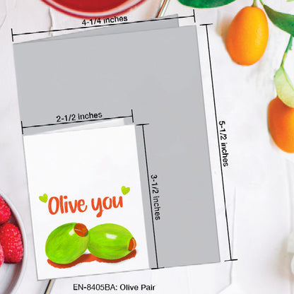 Olive Pair, Greeting Card (8405BA), Enclosure, www.printedcanvas.com