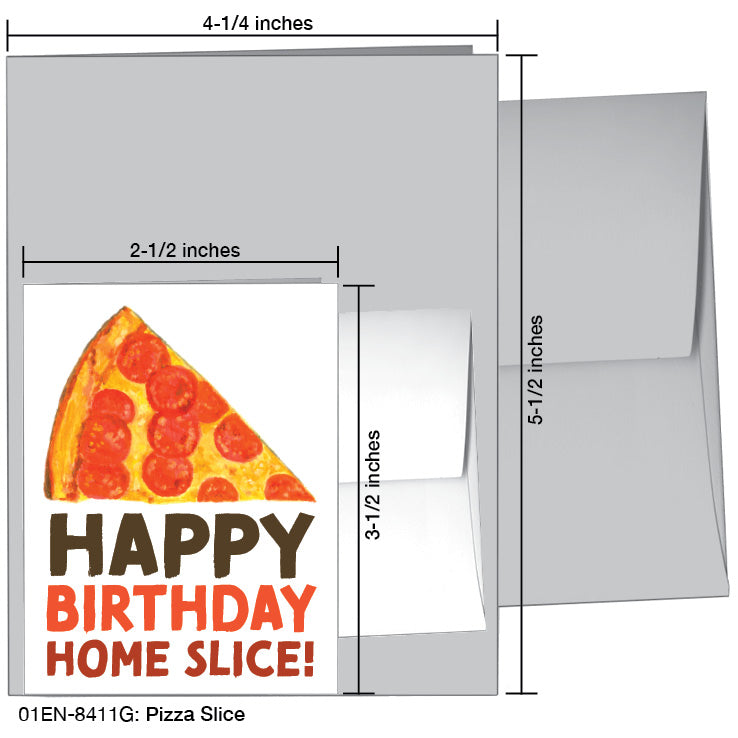 Pizza Slice, Greeting Card (8411G)