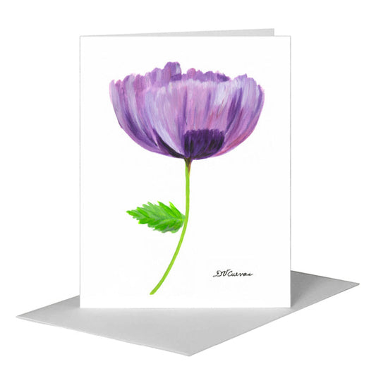 Poppy Violet, Greeting Card (#8415A) A2 Card Front, www.printedcanvas.com