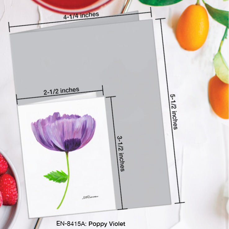 Poppy Violet, Greeting Card (8415A), Enclosure Card, www.printedcanvas.com
