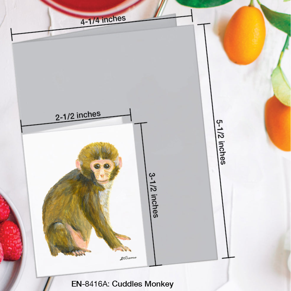 Cuddles Monkey, Greeting Card (#8416A)