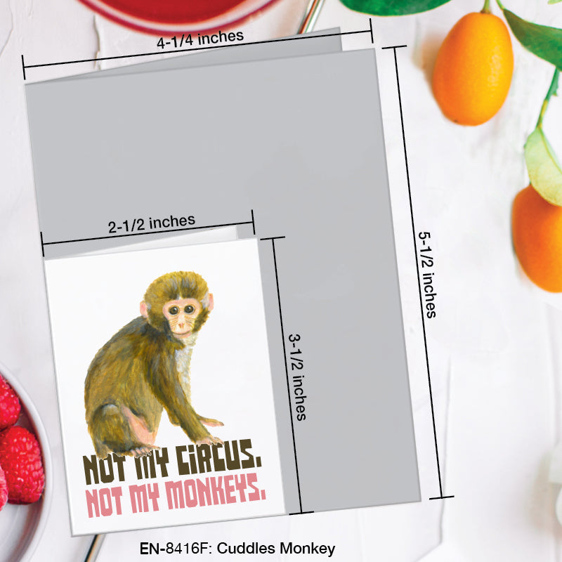 Cuddles Monkey, Greeting Card (8416F), Enclosure, www.printedcanvas.com
