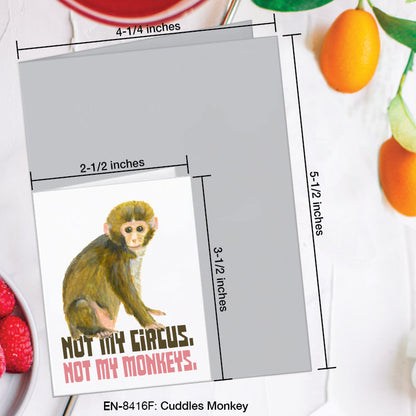 Cuddles Monkey, Greeting Card (8416F), Enclosure, www.printedcanvas.com