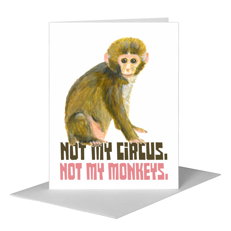 Cuddles Monkey, Greeting Card (#8416F), A2 Card Front, www.printedcanvas.com