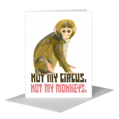 Cuddles Monkey, Greeting Card (#8416F), A2 Card Front, www.printedcanvas.com