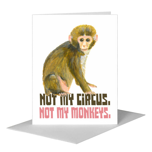 Cuddles Monkey, Greeting Card (#8416F) A2 Card Front, www.printedcanvas.com