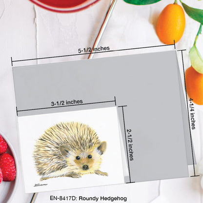 Roundy Hedgehog, Greeting Card (8417D), Enclosure Card, www.printedcanvas.com
