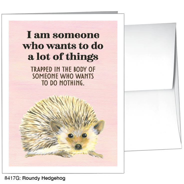Roundy Hedgehog, Greeting Card (#8417G), A2 Card, www.printedcanvas.com