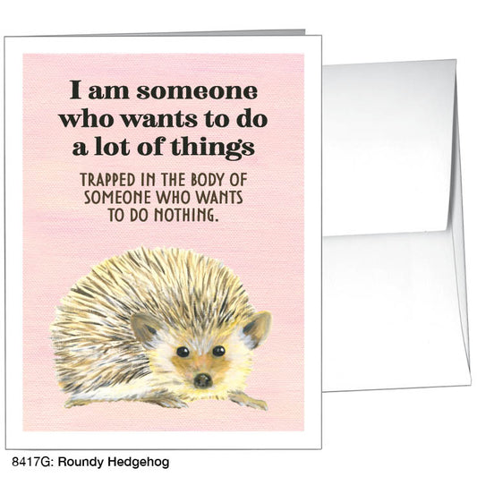 Roundy Hedgehog, Greeting Card (#8417G), A2 Card, www.printedcanvas.com