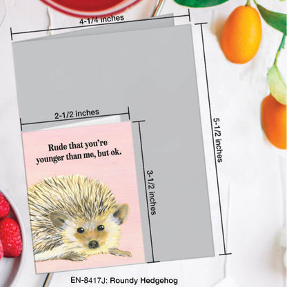 Roundy Hedgehog, Greeting Card (8417J), Enclosure, www.printedcanvas.com