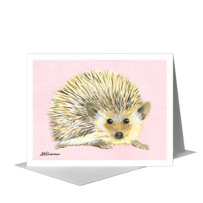 Roundy Hedgehog, Greeting Card (#8417K) A2 Card Front, www.printedcanvas.com
