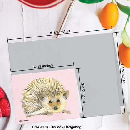 Roundy Hedgehog, Greeting Card (8417K), Enclosure Card, www.printedcanvas.com