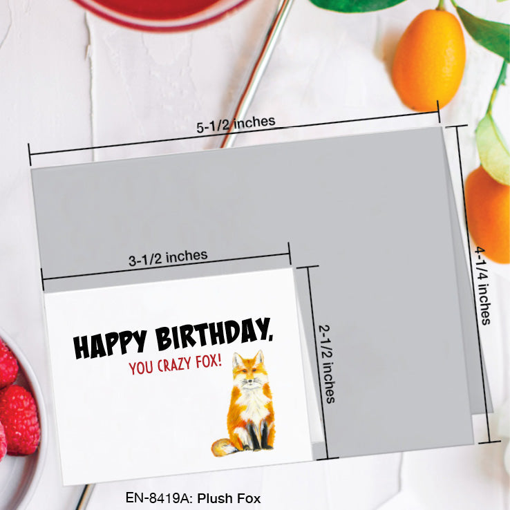 Plush Fox, Greeting Card (8419A), Enclosure, www.printedcanvas.com