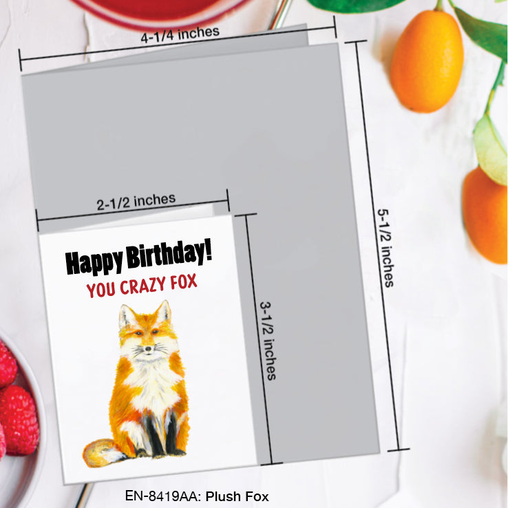 Plush Fox, Greeting Card (#8419AA)