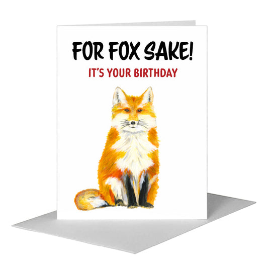 Plush Fox, Greeting Card (#8419BA) A2 Card Front, www.printedcanvas.com