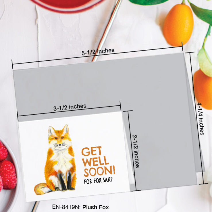 Plush Fox, Greeting Card (8419N), Enclosure, www.printedcanvas.com