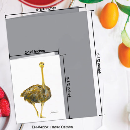 Racer Ostrich, Greeting Card (8422A), Enclosure Card, www.printedcanvas.com