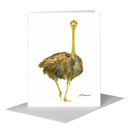 Racer Ostrich, Greeting Card (#8422A), A2 Card Front, www.printedcanvas.com