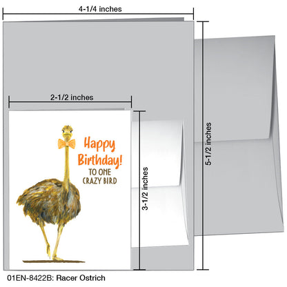Racer Ostrich, Greeting Card (8422B), Enclosure, printedcanvas.com