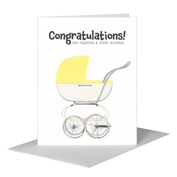 Stroller, Greeting Card (#8431AB) A2 Card Front, www.printedcanvas.com