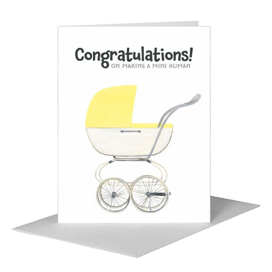 Stroller, Greeting Card (#8431AB) A2 Card Front, www.printedcanvas.com