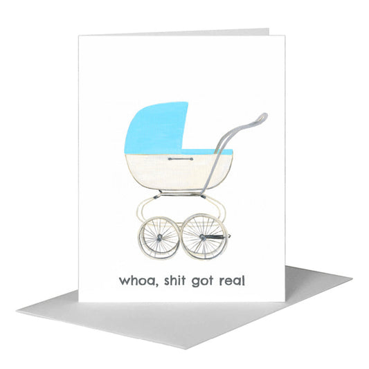 Stroller, Greeting Card (#8431BB) A2 Card Front, www.printedcanvas.com