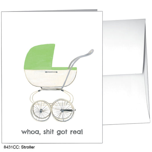 Stroller, Greeting Card (#8431CC), A2 Card Front, www.printedcanvas.com