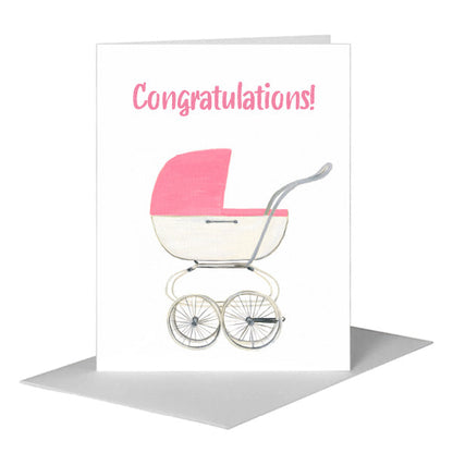 Stroller, Greeting Card (#8431DA) A2 Card Front, www.printedcanvas.com