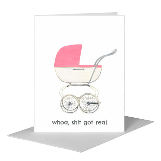 Stroller, Greeting Card (#8431DC) A2 Card Front, www.printedcanvas.com