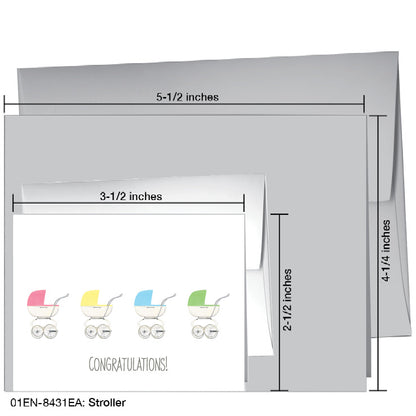 Stroller, Greeting Card (8431EA), Enclosure Card, www.printedcanvas.com