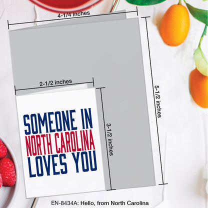 Hello, from North Carolina, Greeting Card (#8434A)