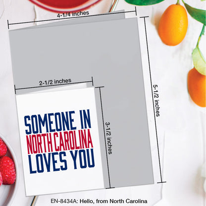Hello, from North Carolina, Greeting Card (#8434A)
