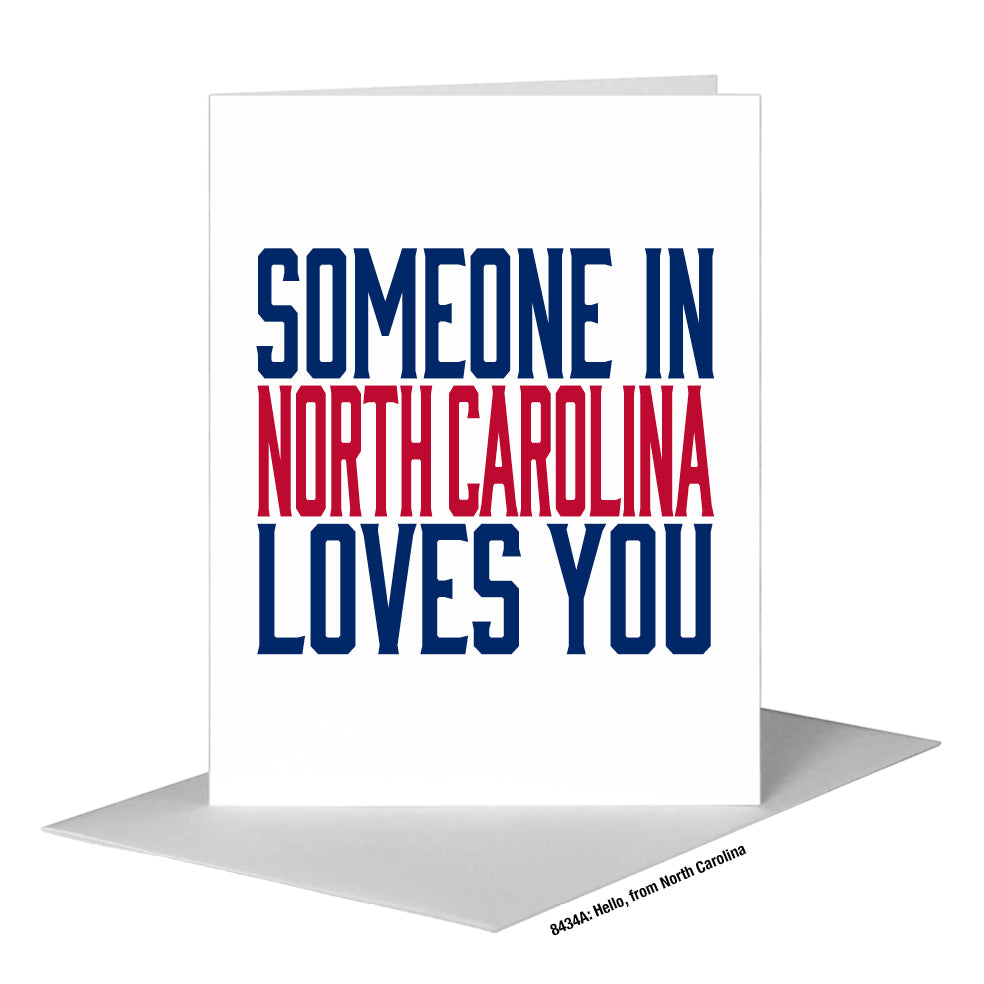 Hello, from North Carolina, Greeting Card (#8434A), A2 Card Front, www.printedcanvas.com