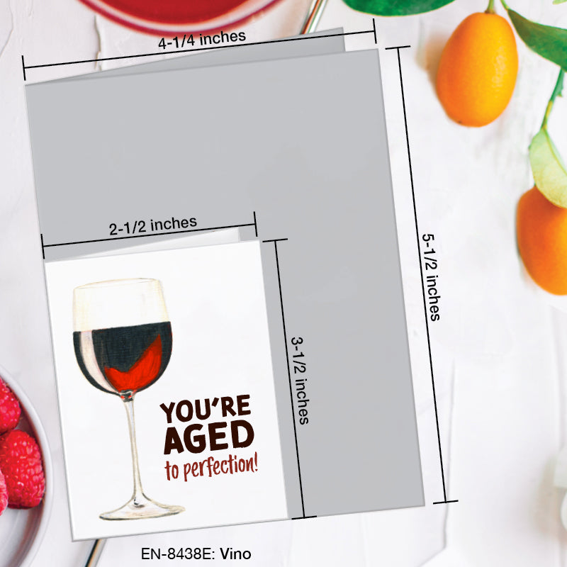 Vino, Greeting Card (8438E), Enclosure, www.printedcanvas.com