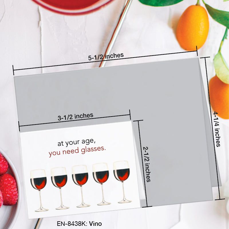 Vino, Greeting Card (8438K), Enclosure, www.printedcanvas.com