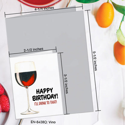 Vino, Greeting Card (8438Q), Enclosure, www.printedcanvas.com