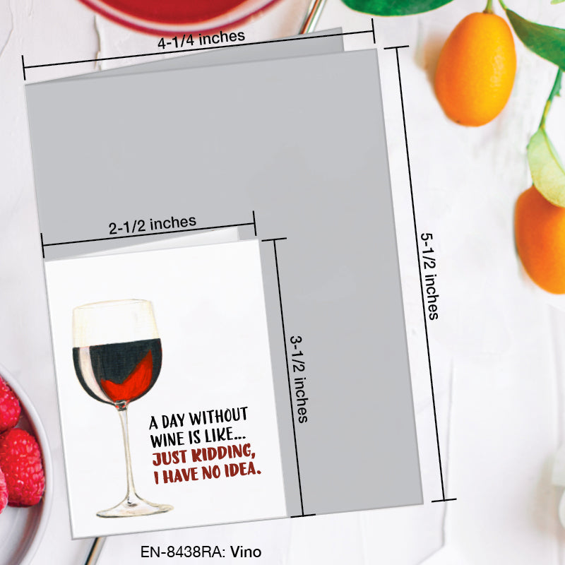 Vino, Greeting Card (8438RA), Enclosure, www.printedcanvas.com