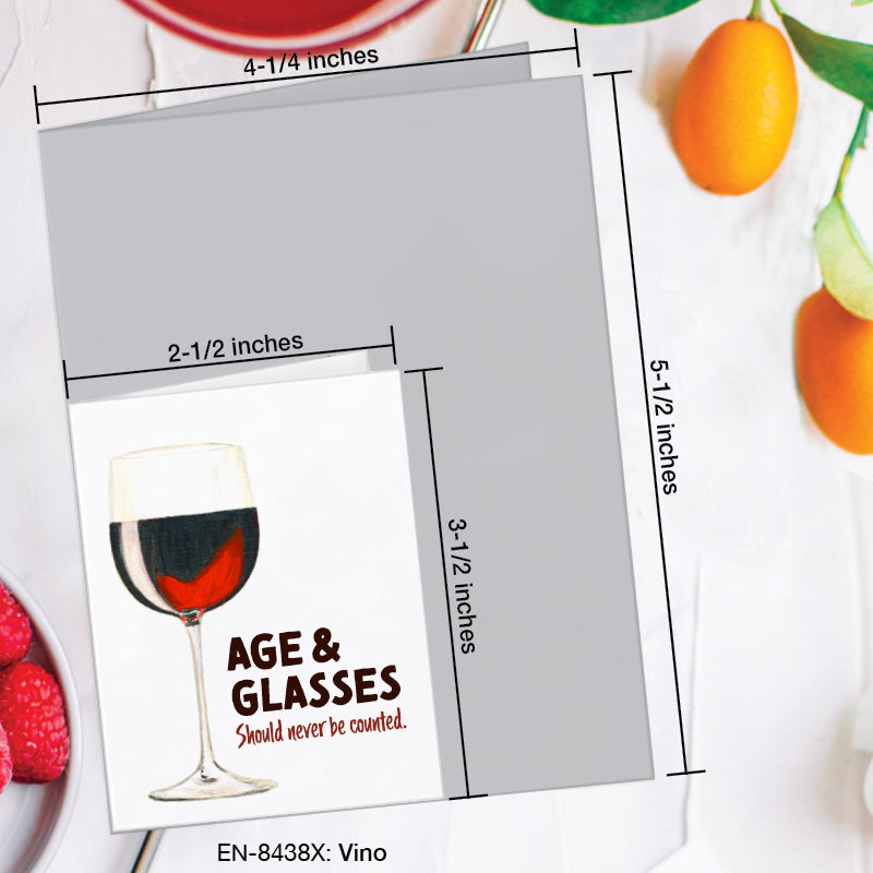 Vino, Greeting Card (8438X), Enclosure, www.printedcanvas.com