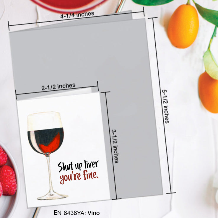 Vino, Greeting Card (8438YA), Enclosure, www.printedcanvas.com