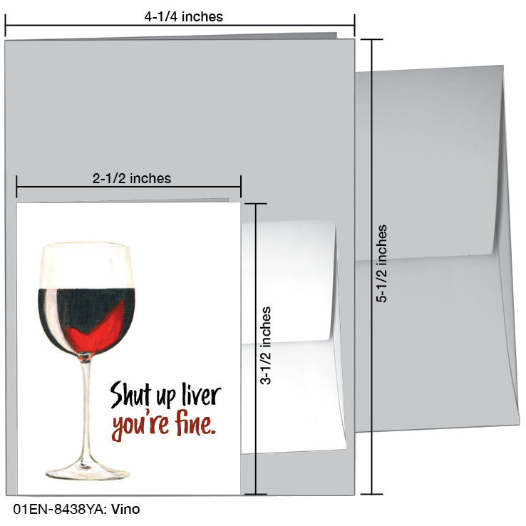 Vino, Greeting Card (8438YA), Enclosure Card, www.printedcanvas.com