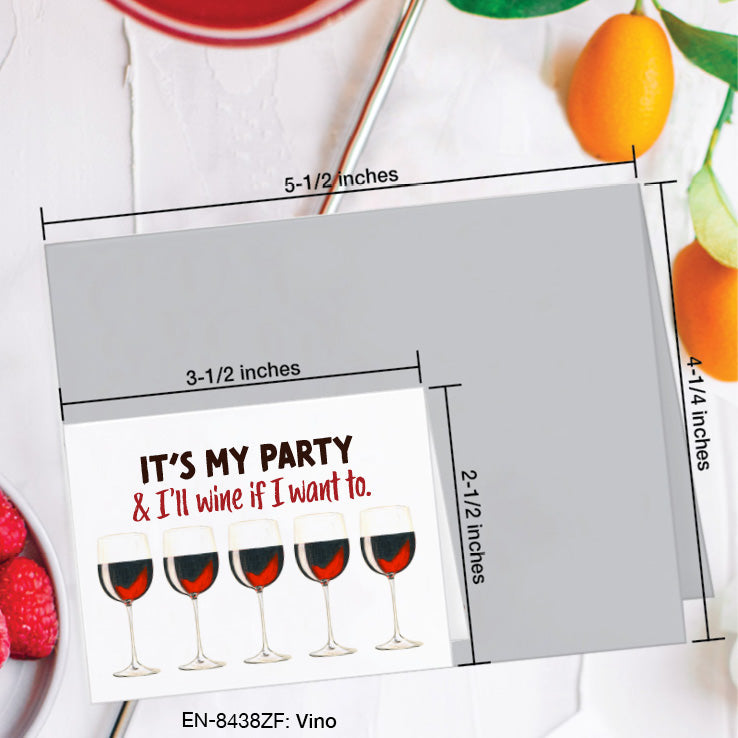Vino, Greeting Card (8438ZF), Enclosure, www.printedcanvas.com