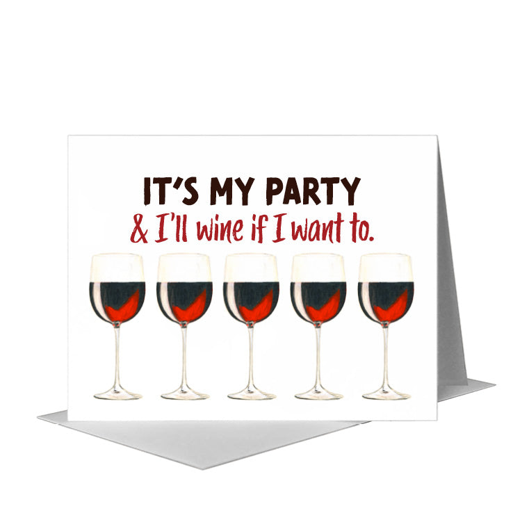 Vino, Greeting Card (#8438ZF) A2 Card Front, www.printedcanvas.com